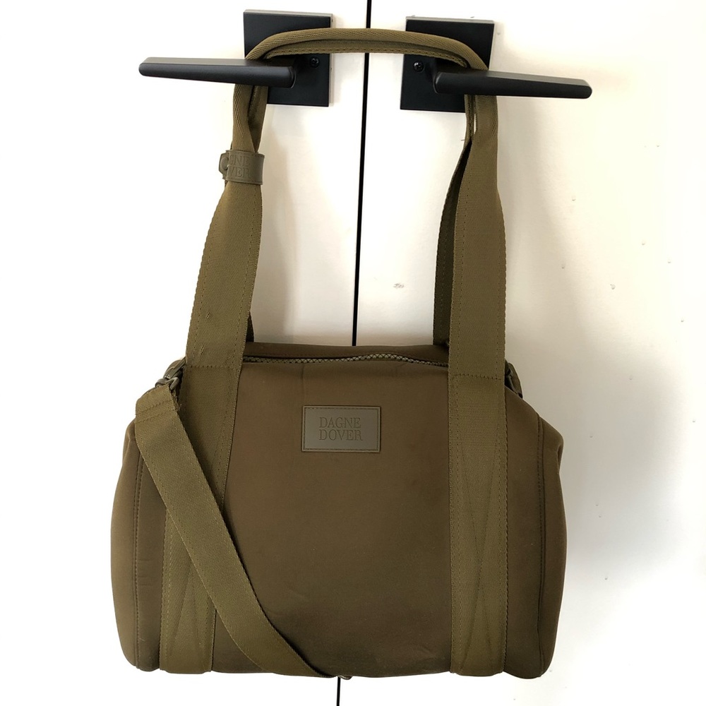 Dagne Dover olive duffel handbag tote medium